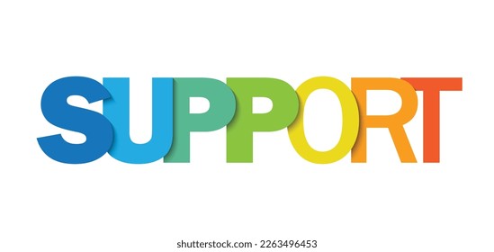 SUPPORT colorful vector typography banner