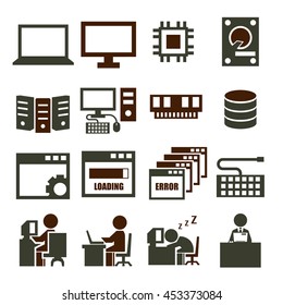 support computer icon set