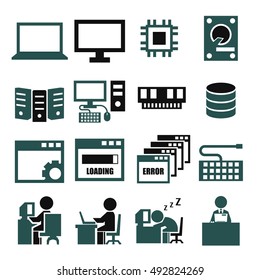 support computer icon set