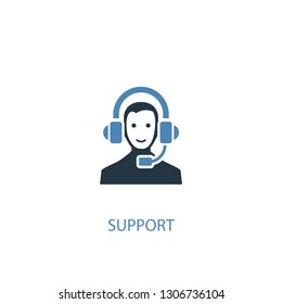 support concept 2 colored icon. Simple blue element illustration. support concept symbol design. Can be used for web and mobile UI/UX