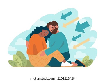 Support concept. Character help each other in solving problems. Advice from tutor. Cooperation, unity, partnership and teamwork. Social community or movement activity. Flat vector illustration set
