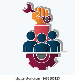 Support concept. Creative idea design. Flat vector illustration for template, brochure or presentation.