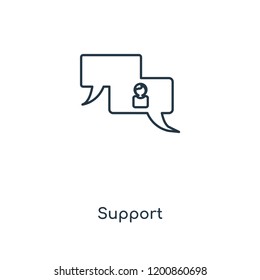 Support concept line icon. Linear Support concept outline symbol design. This simple element illustration can be used for web and mobile UI/UX.
