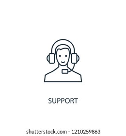 support concept line icon. Simple element illustration. support  concept outline symbol design. Can be used for web and mobile UI/UX