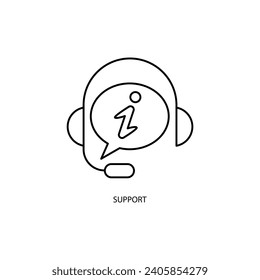Support concept line icon. Simple element illustration. Support concept outline symbol design.