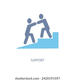 icono de línea de concepto de soporte. Ilustración de elemento simple. diseño de símbolos de esquema de concepto de soporte.