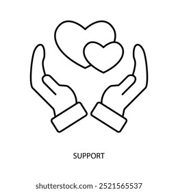 support concept line icon. Simple element illustration.support concept outline symbol design.