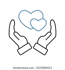 ícone da linha de conceito de suporte. Elemento simples ilustration.support conceito esboço símbolo design.