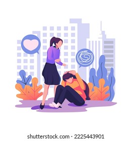 Support concept for those who are under stress flat style