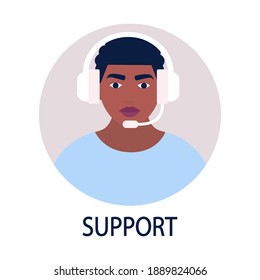 Support concept. Vector icon for website information. Colorful flat illustration
