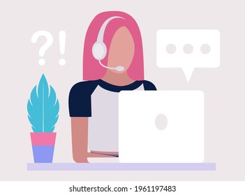 Support concept. Vector icon for website information. Colorful flat illustration