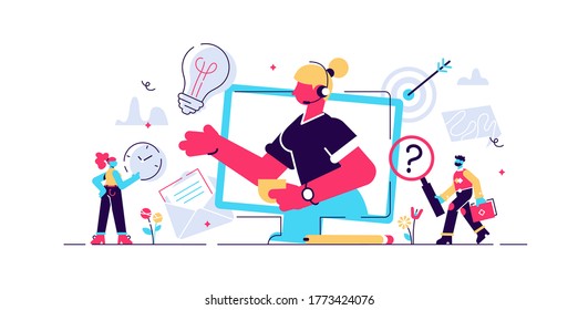 Support Concept for web page, banner, presentation, social media, documents, cards, posters. Vector illustration