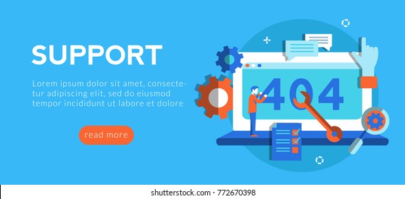 Support Concept for web page, banner, web site, presentation. Vector illustration