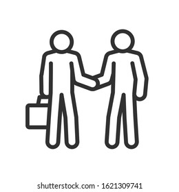 Support and corporate, partnership, linear icon. Editable stroke