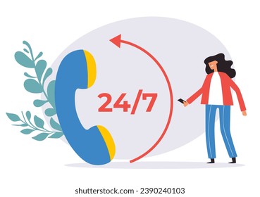Support Kundencenter Call-Help-Service Telefon-Konzept. Vektorgrafik-Design-Illustration