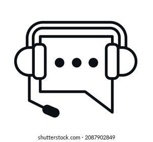 Support Customer Helpline Icon Concept Vector Illustration. Technical Support Icon Concept. Online Chat Icon. Editable Vector Graphics.
