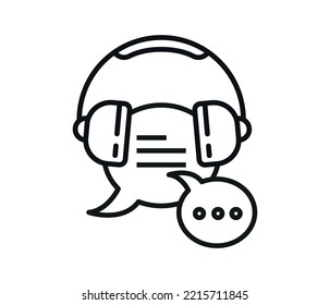 Unterstützen Sie das Helpline-Icon-Konzept der Kunden, Vektorgrafik. Konzept des technischen Supports Online-Chat-Symbol
