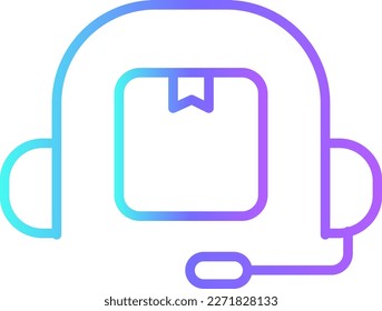Support delivery service icons with purple blue outline style. Shipping logistics symbol sign. Simple vector illustration. Related to package, fee, fast courier
