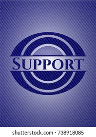 Support with denim texture