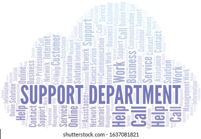 Support Department word cloud vector made with text only.