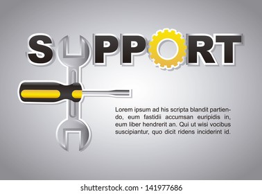 support design over gray background vector illustration