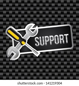 support design over grid background vector illustration