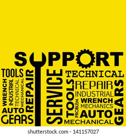 support design over yellow background vector illustration