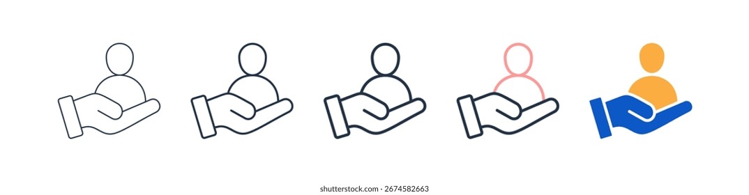 Suportar ícones de estilo diferentes definir ilustração de vetor.