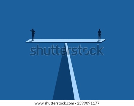 Support each other, businessmen on balance,business concept
