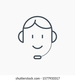 cara de soporte del icono vectorial de línea de circunferencia para web y aplicación aislados en fondo blanco