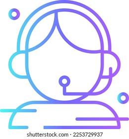 Support Feedback icons with blue gradient outline style