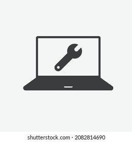 Support Fix Laptop Flat Vector Icon	