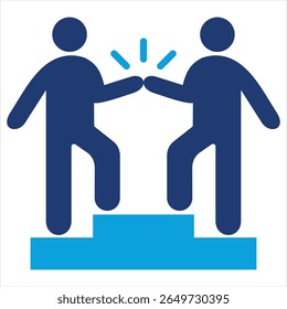 Support Flat Blue Icon Vector Illustration
