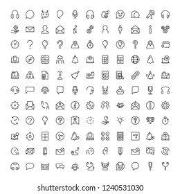 Support flat icon set. Single high quality outline symbol of info for web design or mobile app. Thin line signs for design logo, visit card, etc. Outline logo of support