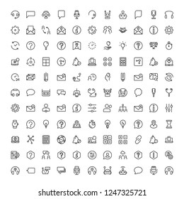 Support flat icon set. Single high quality outline symbol of info for web design or mobile app. Thin line signs for design logo, visit card, etc. Outline logo of support