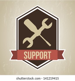 support frame  over vintage   background vector illustration