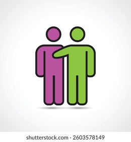 Support and Friendship Icon on white 