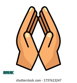 Gestos de apoyo, gestos de mano. Vector vectorial de mano con un estilo plano.gestos de mano plebeyos