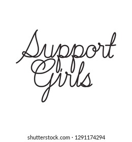 support girl label isolated icon