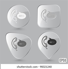 Support. Glass buttons. Vector illustration.