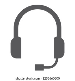 Support glyph icon, helpline and operator, headset sign, vector graphics, a solid pattern on a white background, eps 10.