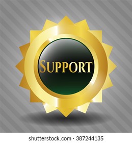 Support gold shiny emblem