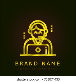 Support golden metallic logo