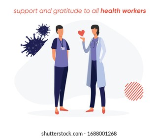 support and gratitude to all heath workers during covid 19 corona virus pandemic doctors medical