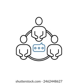 support group concept line icon. Simple element illustration. support group concept outline symbol design.