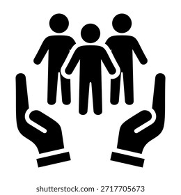 Support Group Icon Glyph Design Vector Illustration