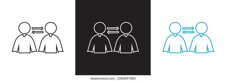Support group icon. isolated on white and black background. Vector illustration. EPS 10