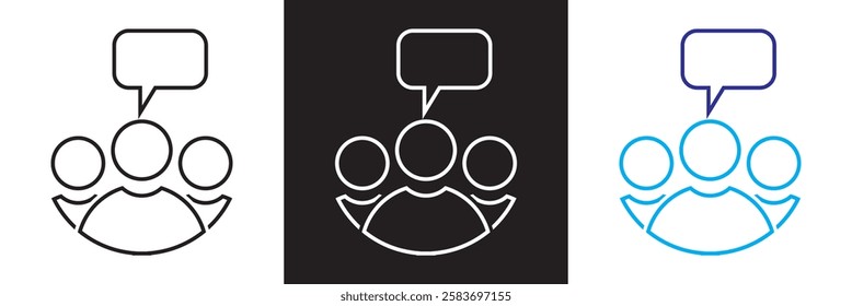 Support group icon. isolated on white and black background. Vector illustration. EPS 10