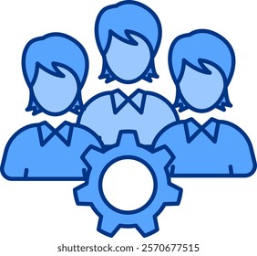 Support group Icon - Lineal Blue Style - Social Anxiety Theme