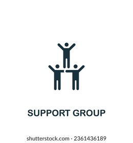 Support group icon. Monochrome simple sign from mental health collection. Support group icon for logo, templates, web design and infographics.